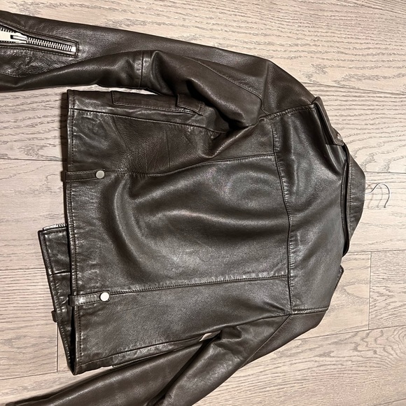 AllSaints Leather Biker Jacket sz UK 6 - Picture 5 of 5